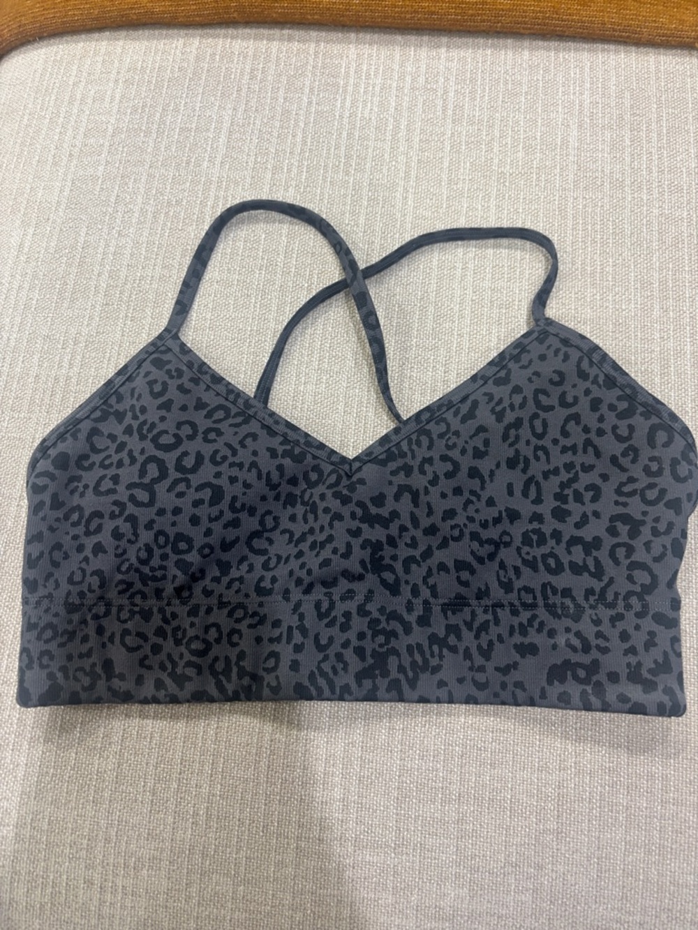 GAP Black Leopard-Print Strappy Bralette